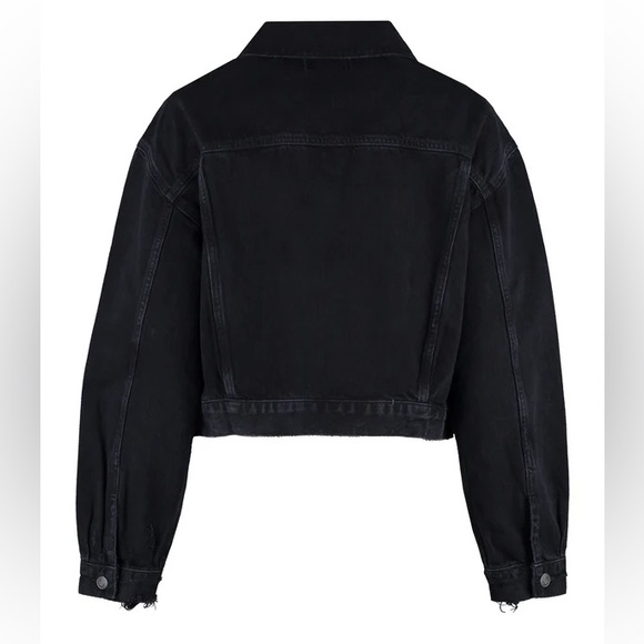 Agolde Shrunken Charli Denim Jean Jack in Distressed Black - Picture 3 of 10